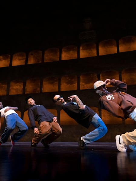 Professional dancers Majid, Ukay, Franky Dee and Batalla performing in Salzburg, Austria.