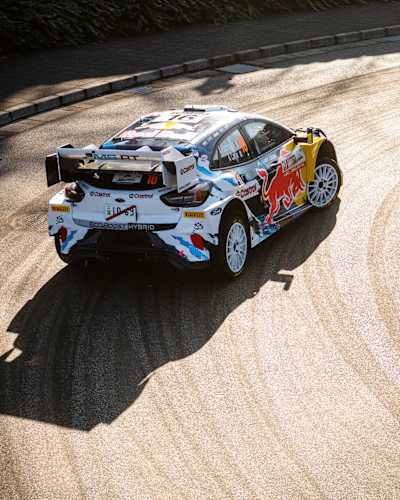 Adrien Fourmaux (FRA) and Alexandre Coria (FRA) of Team M-SPORT FORD WORLD RALLY TEAM are seen performing during the World Rally Championship Japan in Toyota city, Japan on November 21, 2024
