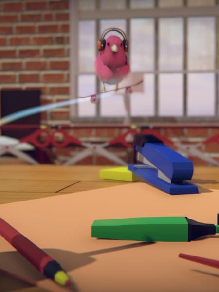 A screenshot from forthcoming video game SkateBIRD.