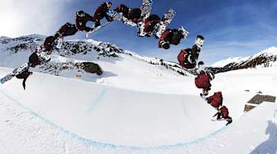 Shaun White nails a frontside double cork 1080 amidst the pristine snow-covered landscapes of Silverton, 2009.