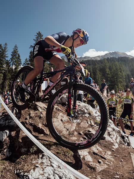 Kate Courtney at the UCI MTB XC World Champs 2018