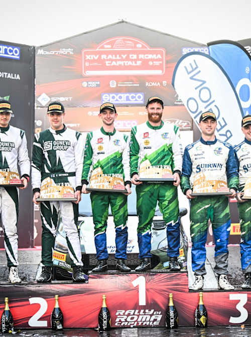ERC Fiesta Rally3 Trophy podium