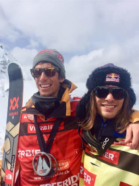 Markus Eder and Kristofer Turedell are all smiles in Verbier.