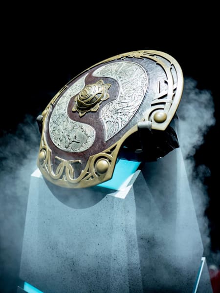 A photo of the Aegis of Champions from The International 7