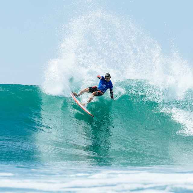Griffin Colapinto of the United States surfs in Match 3 at the Lexus WSL Finals on September 6, 2024 at San Clemente, California. 