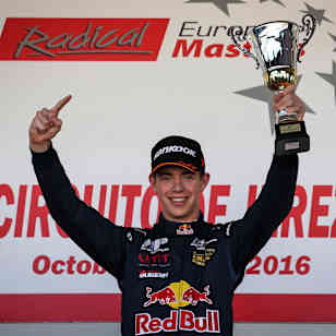 Richard Verschoor on the podium at Jerez