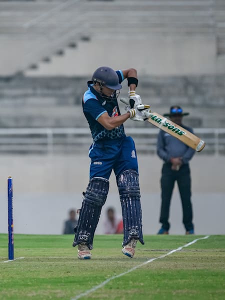 Opening batsman Dhairav Oza at Red Bull Campus Cricket