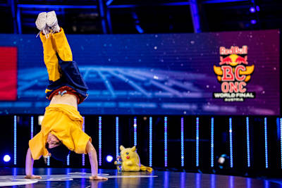 Kami from France competes at the Red Bull BC One B-Girl World Final 2020 at Hangar-7 in Salzburg, Austria, on November 28, 2020.
