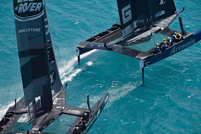 Artemis and Land Rover BAR neck and neck