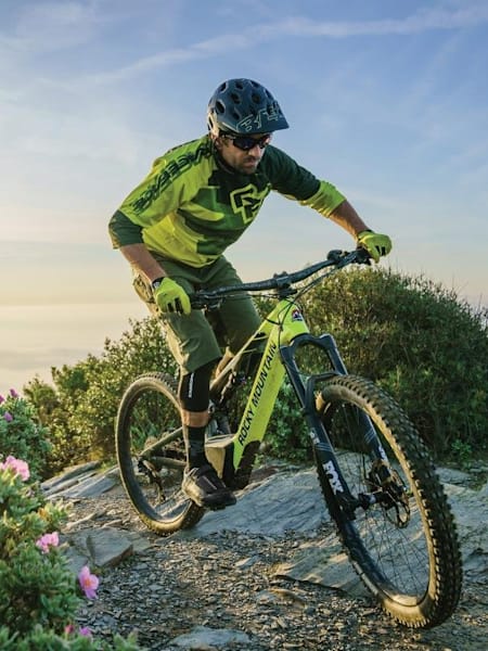 Wade Simmons riding his eMTB.