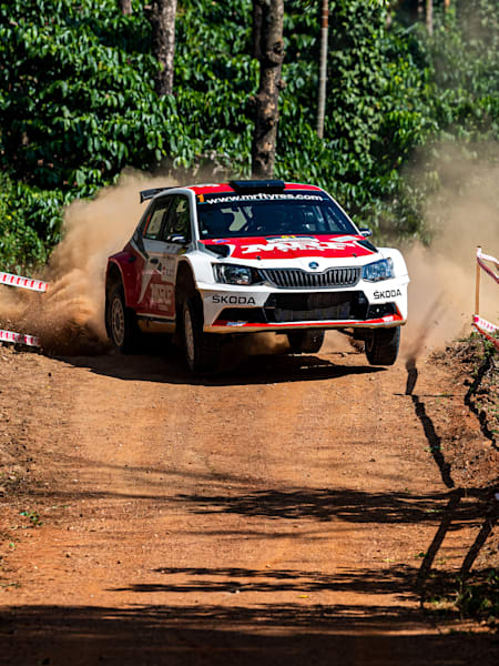 Rally driver Gaurav Gill participates in a round of Asian-Pacific Rally Championsip at Chikmagalur.