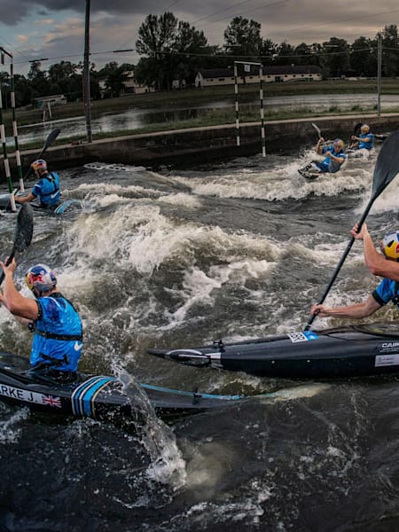Canoeist Joe Clarke pictured in the Against The Tide video in Prague, Czech Republic.