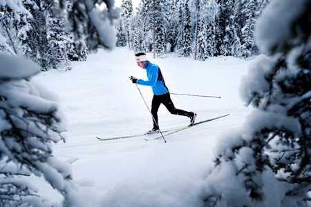 Marcus Hellner s'entraîne lors d'une session de ski de fond à Gaellivare en Suède.