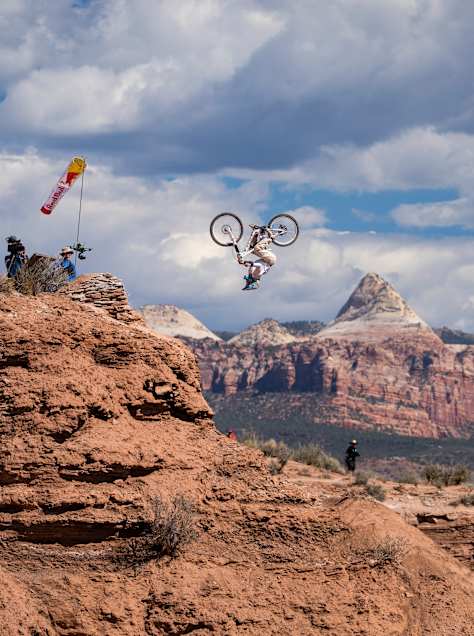 Robin Goomes rides during women’s finals at Red Bull Rampage in Virgin, Utah, USA on October 8, 2026.