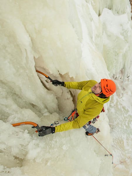 Looking up to the next hold