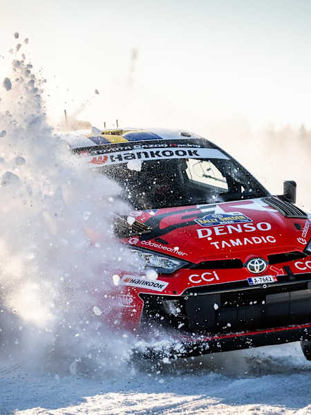 Solberg survived this brush with a snowbank