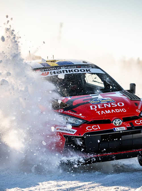 Solberg survived this brush with a snowbank