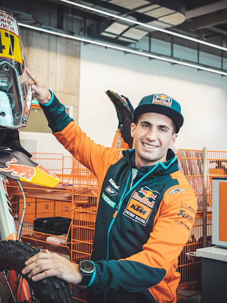 Rally-raid biker Kevin Benavides see at the KTM headquarters in Mattighofen.