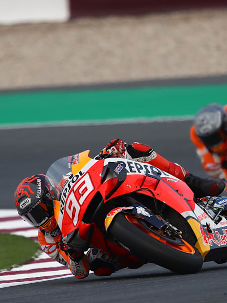 Marc Márquez pilote sa moto lors d'une Grand Prix de MotoGP.
