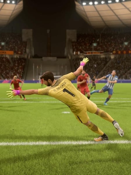 Image of Roma goalkeeper Alisson in FIFA 18 video game.