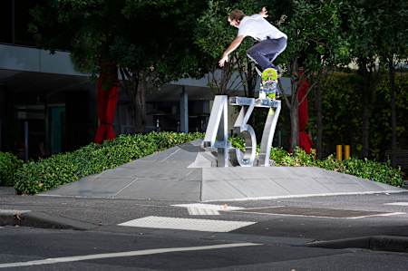 A natural pyramid in downtown Melbourne throws up the tallest of ledge opportunities for Blake Harris