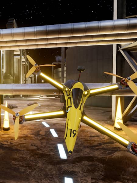 Captura de pantalla de un dron corriendo en DCL – The Game.