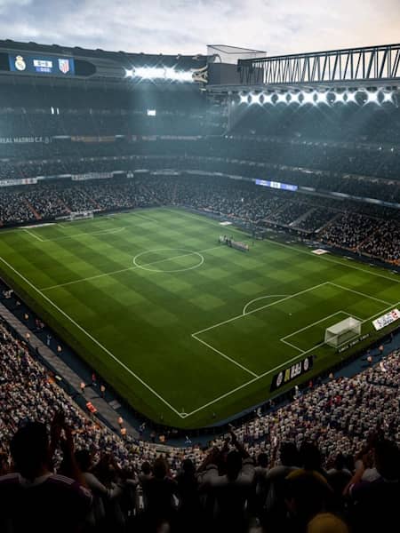FUT 18 : Un stade de football dans le jeu vidéo de foot FIFA 18 Ultimate Team.