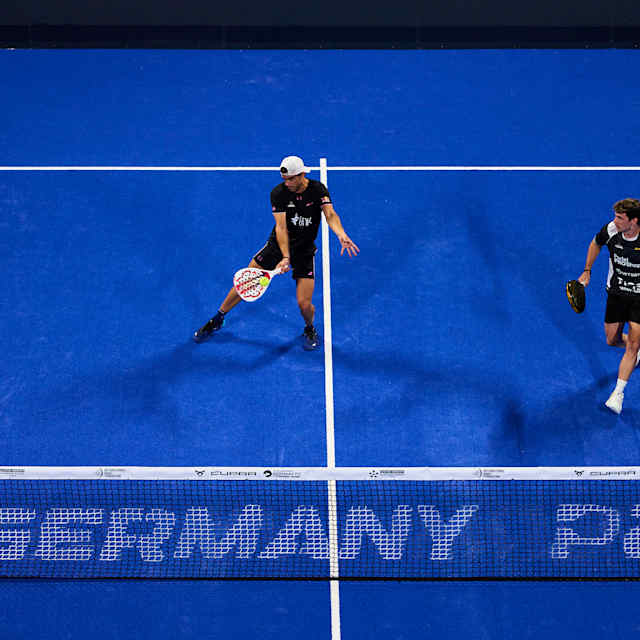 Padel stars Juan Lebrón and Franco Stupaczuk electrify the court during the thrilling CUPRA Premier Padel P2 quarter finals in Dusseldorf, Germany on September 26, 2025