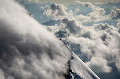 Caro North, Steph Davis, Thomas Senf and Jürg Ruf climb up the Eiger in Switzerland.