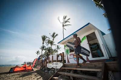 Adeuri Corniel walking on Kite Beach, in Cabarete, Dominican Republic on January 19, 2021.
