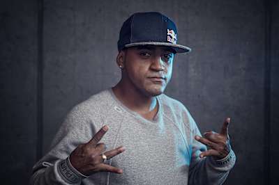 Red Bull BC One All Star Pelezinho from Brazil poses for a photo during a photo and video shoot in Salzburg, Austria, on August 8, 2017.