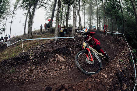 Myriam Nicole rides on Schwalbe's Dirty Dan tyres