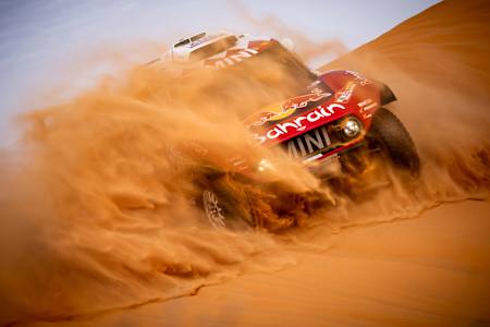 Stephane Peterhansel (FRA) of Bahrain JCW Team races during stage 06 of Rally Dakar 2020 from Ha il to Riyadh, Saudi Arabia on January 10, 2020