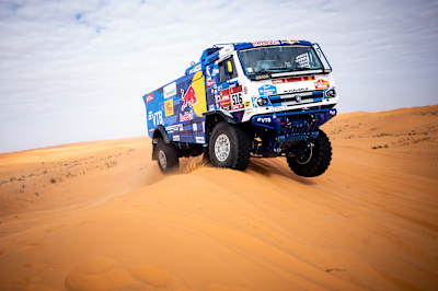 Anton Shibalov (RUS) of Team KAMAZ-Master races during stage 06 of Rally Dakar 2020 from Ha il to Riyadh, Saudi Arabia on January 10, 2020.