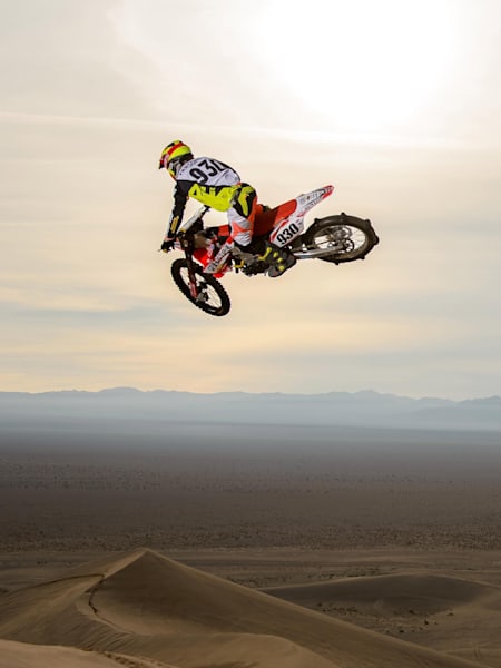 Tom Parsons sends it over the Dumont Dunes
