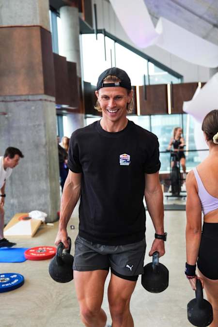 Piotr Komorowicz in the gym.