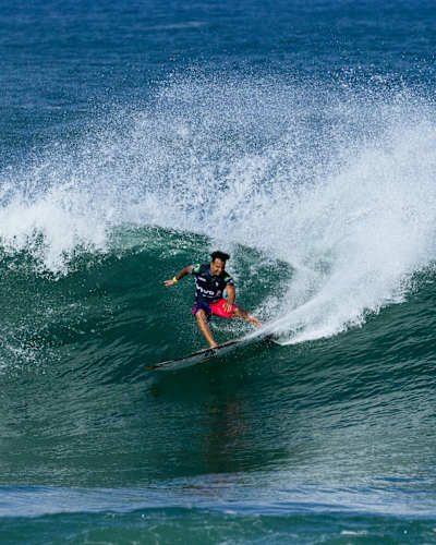WSL Champion Italo Ferreira of Brazil surfs in Heat 1 of the Quarter finals at the VIVO Rio Pro on June 28, 2024 at Saquarema, Rio De Janeiro, Brazil.
