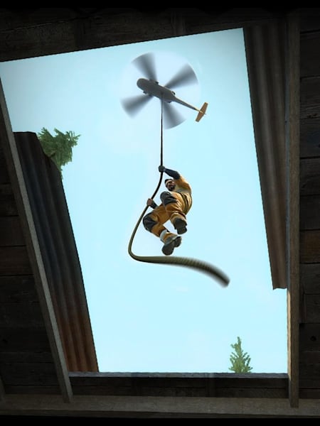 Screenshot of a player dropping into Danger Zone, the new battle royale mode of GS:GO.