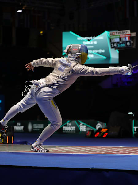 Olga Kharlan during the World Championships of Fencing in Budapest, Hungary on July 20, 2019.