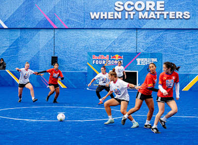 Team Women USA vs Canada seen at the Red Bull Four 2 Score in Leipzig World Final, Germany on September 14, 2024.
