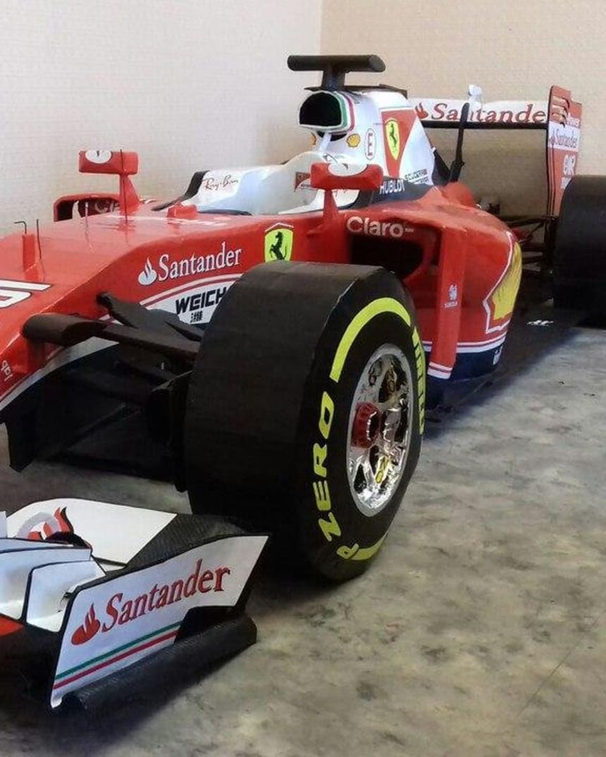 Russian Guy Builds Cardboard Ferrari F1 Car Red Bull