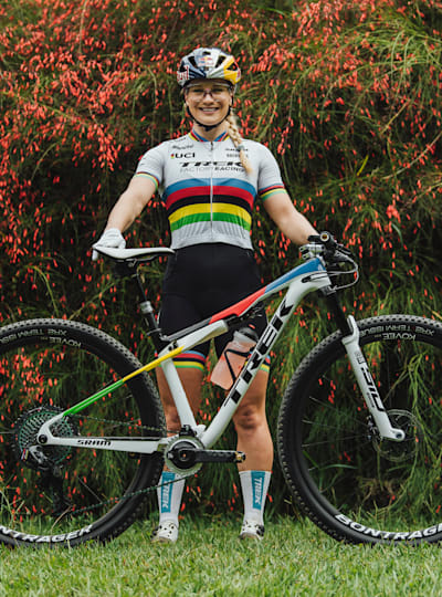 Evie Richards Bike Check Trek Supercaliber Race Bike