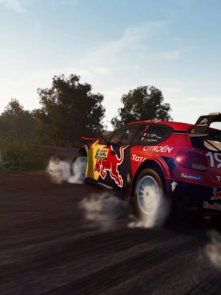 Screenshot of a Red Bull-branded Citroën in WRC 8.