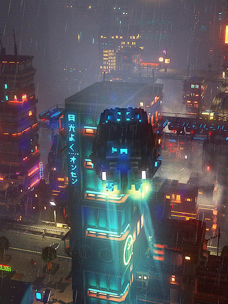 El Cloudpunk se ve fantástico con su paisaje urbano neo-iluminado