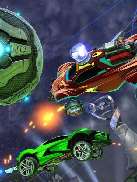 A screenshot from the game, Rocket League