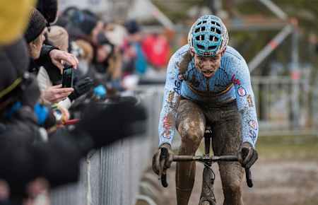 Wout van Aert as seen racing at the 2017 CX World Championships in Bieles, Luxembourg.