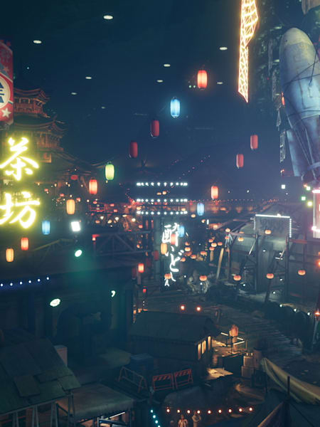 Environment scene from Final Fantasy VII Remake.