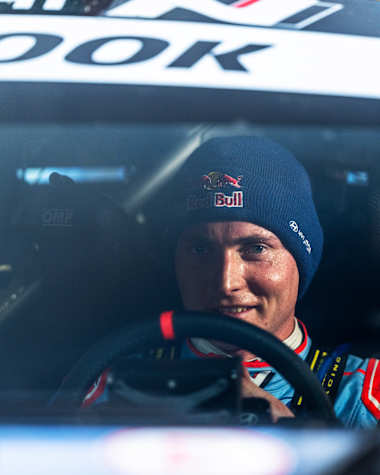 Adrien Fourmaux et Alexandre Coria (France), du team Hyundai Shell Mobis World Rally Team, en action lors du Rallye Monte-Carlo du WRC à Gap, le 26 janvier 2025.