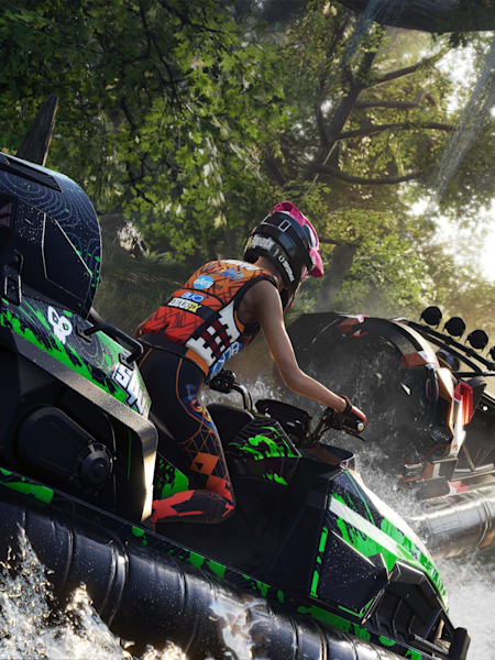 Artwork of the new hovercrafts from The Crew 2's Gator Rush DLC.