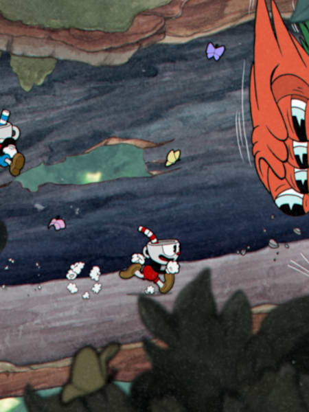 A screenshot showing characters from Cuphead